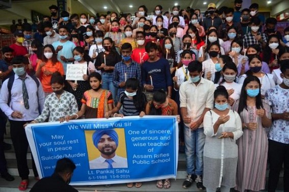 Assam Rifles School Teacher's Mysterious Death inside School : Students held Protest, demand Justice Assam Rifles School Teacher's Mysterious Death inside School : Students held Protest, demand Justice